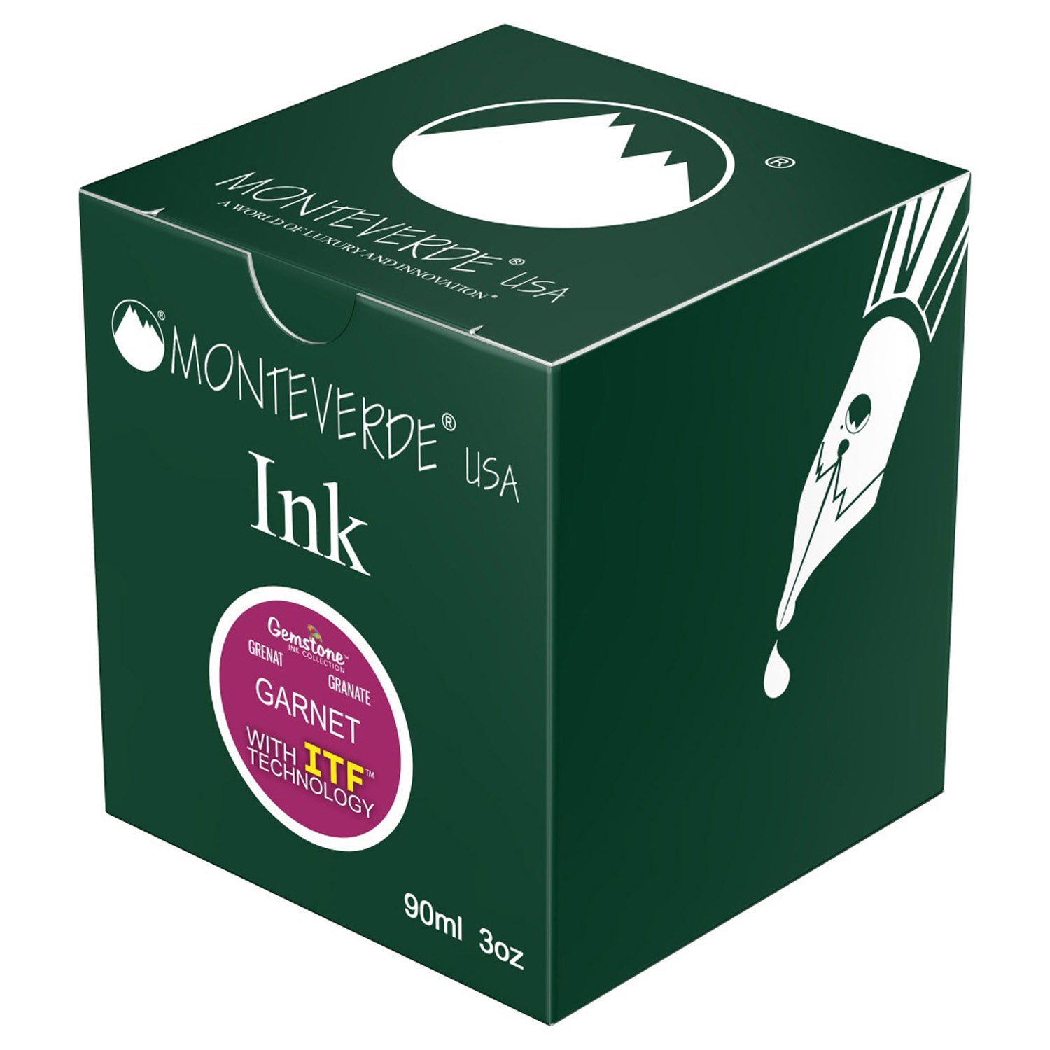 Monteverde Gemstone Ink Bottle (Garnet - 90 ML) G308GA