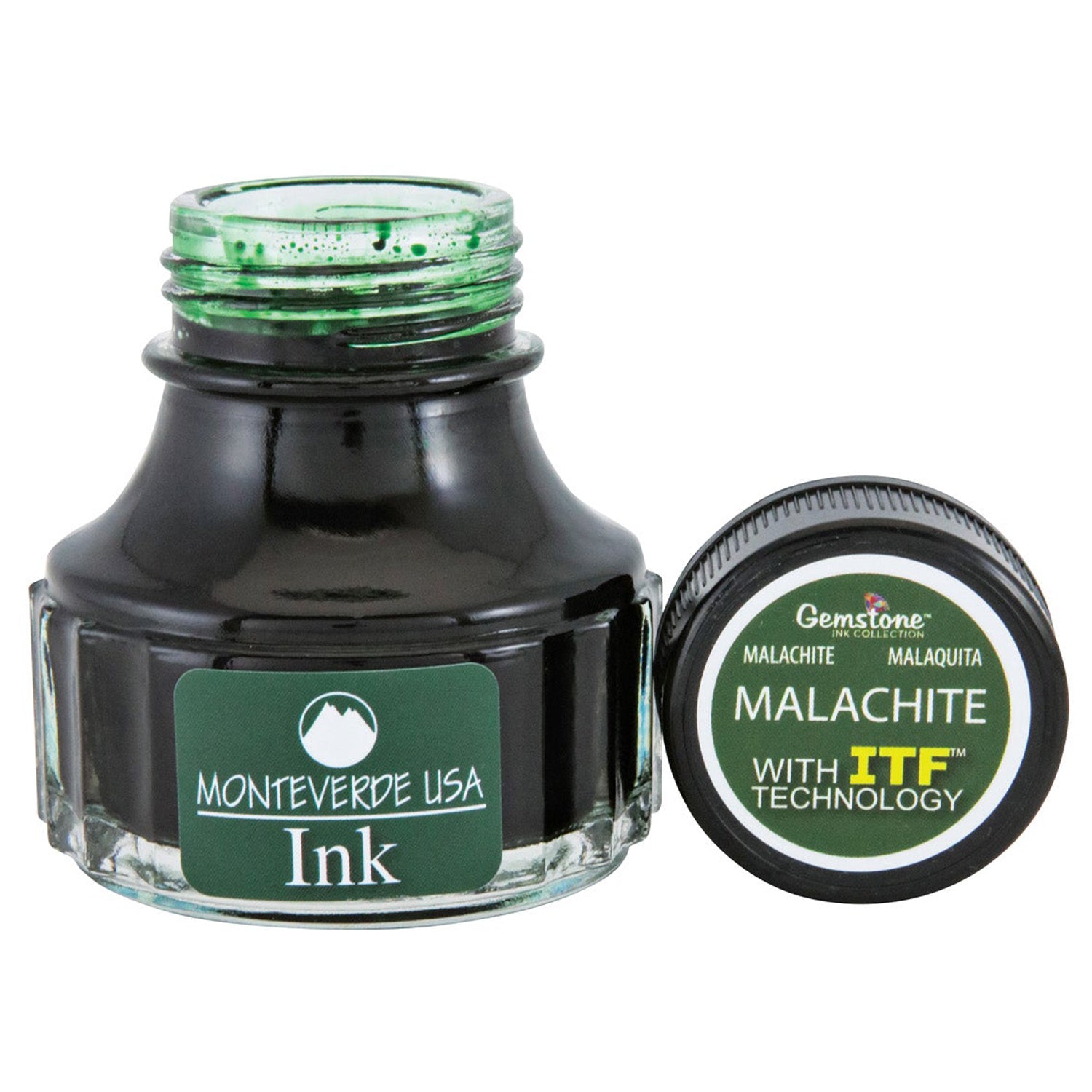 Monteverde Gemstone Ink Bottle (Malachite - 90 ML) G308MA