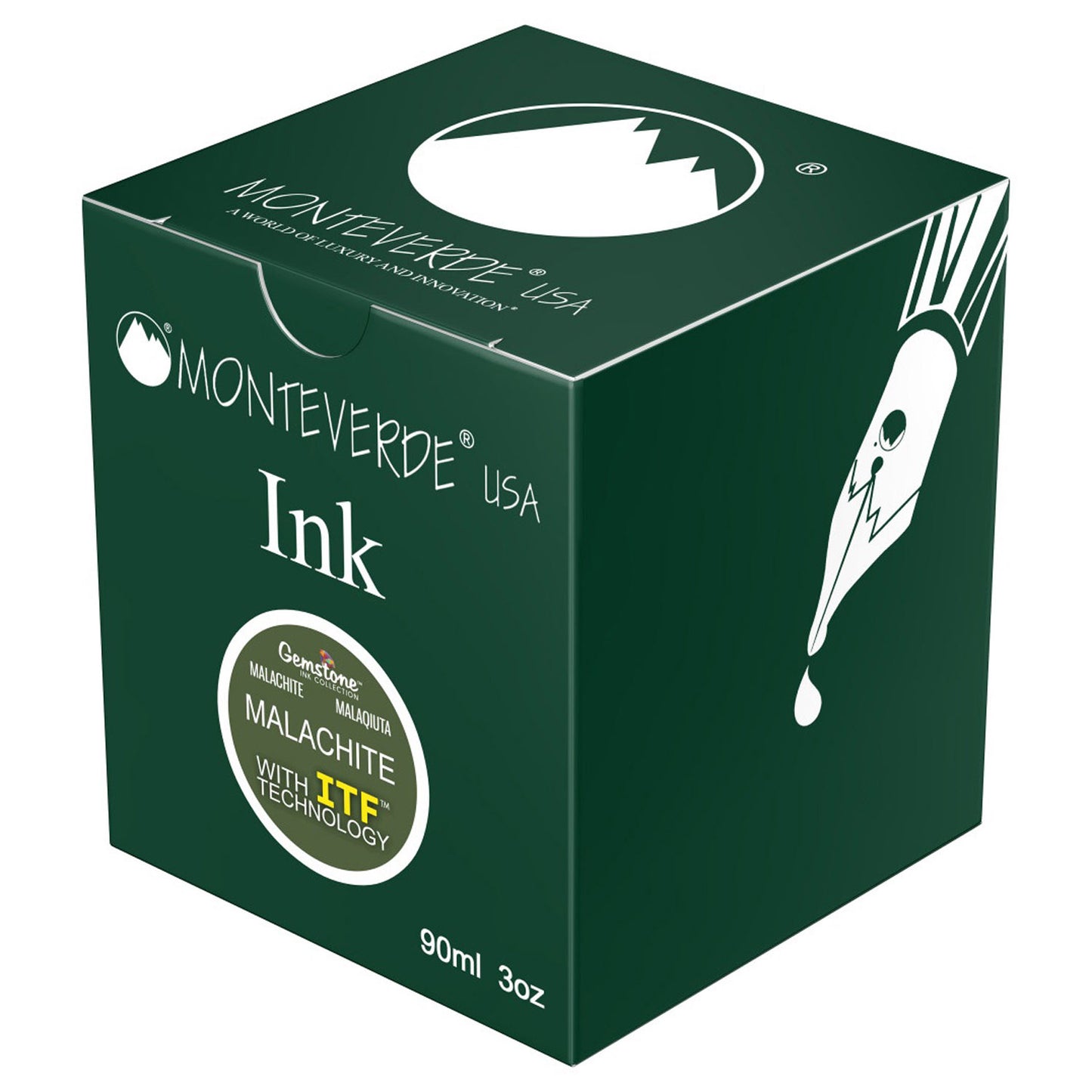 Monteverde Gemstone Ink Bottle (Malachite - 90 ML) G308MA