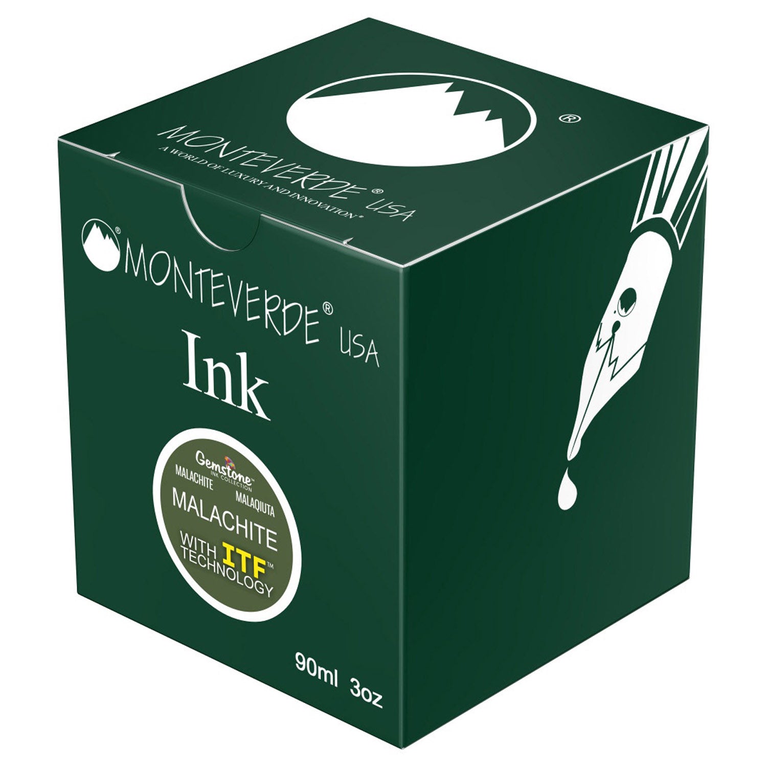 Monteverde Gemstone Ink Bottle (Malachite - 90 ML) G308MA