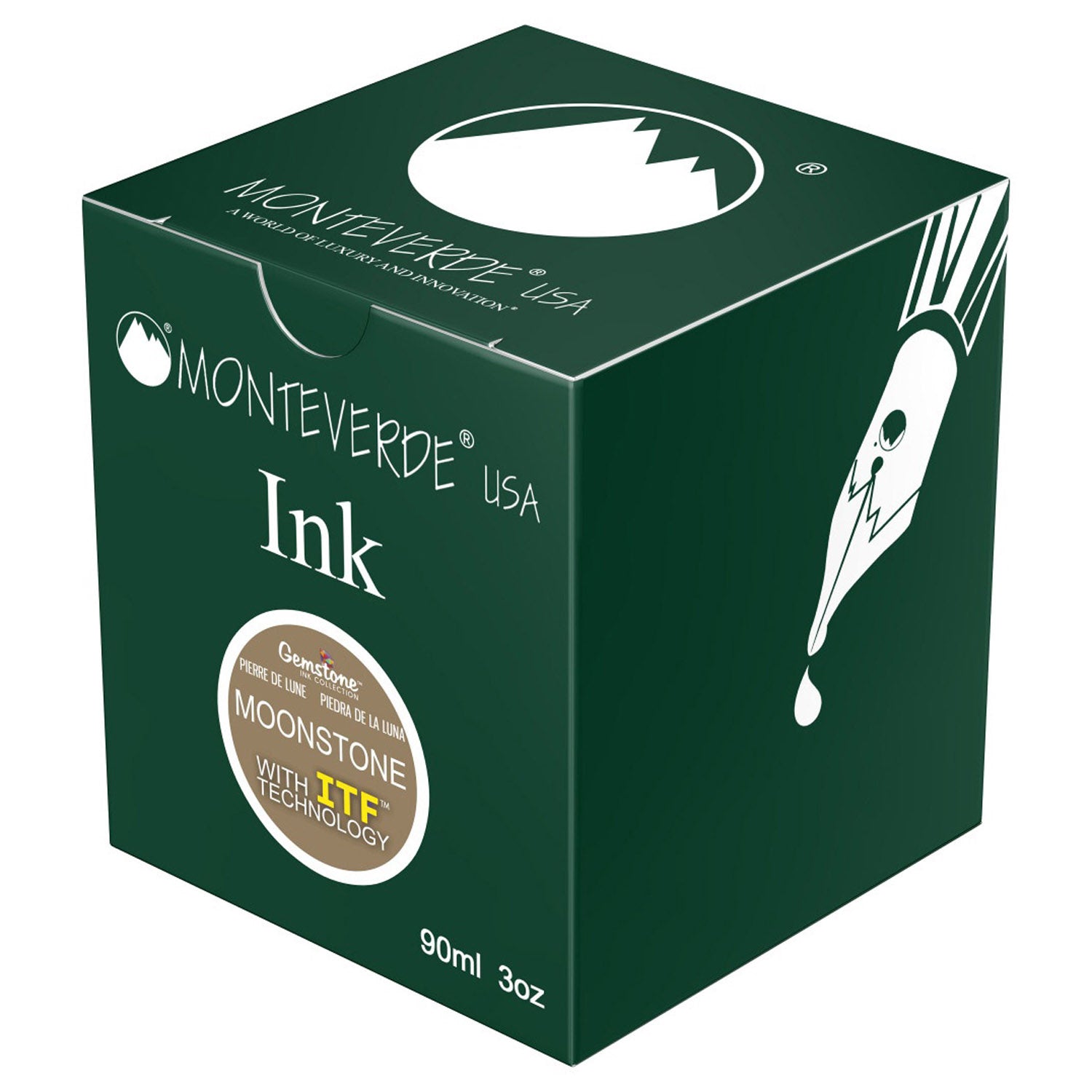Monteverde Gemstone Ink Bottle (Moonstone - 90 ML) G308MS
