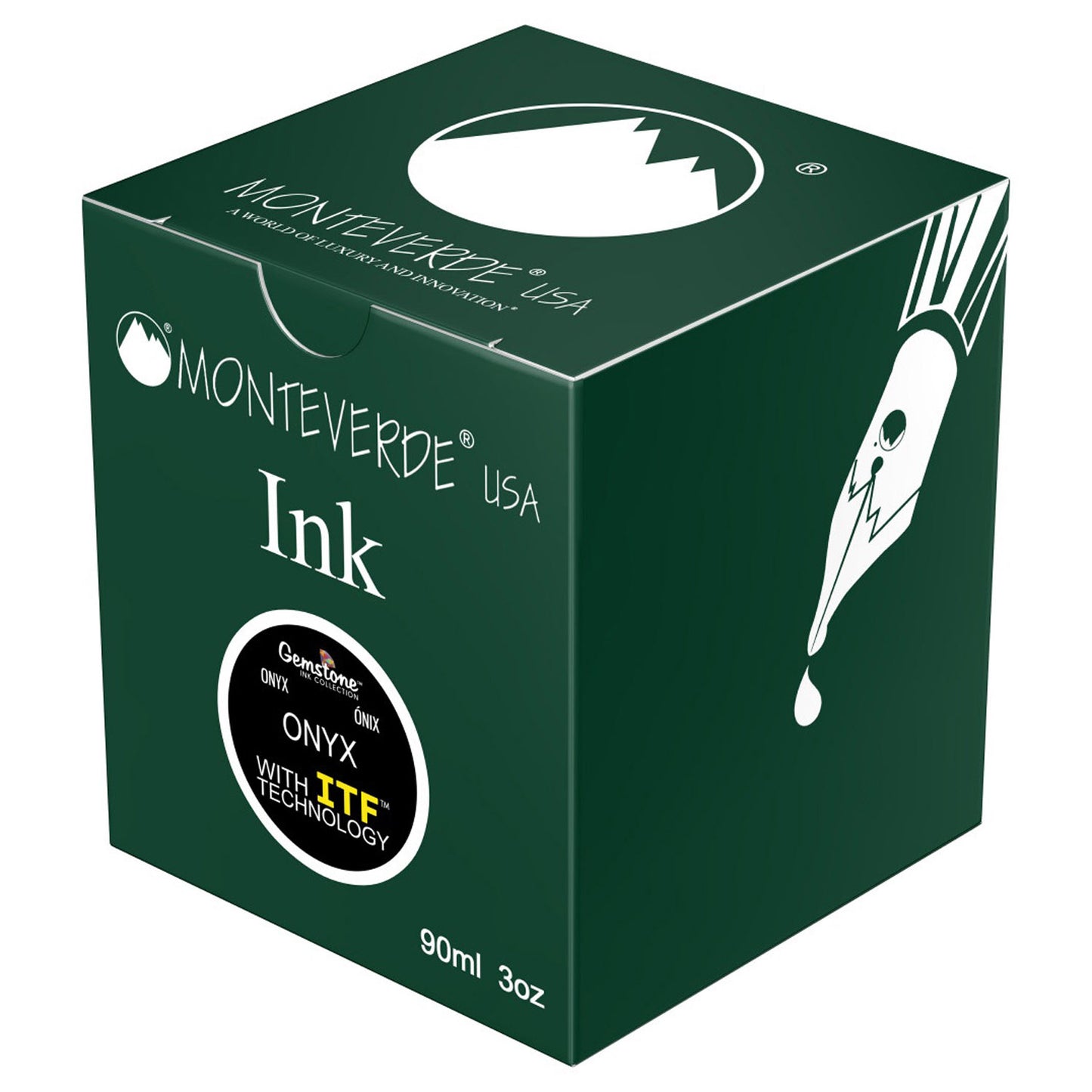 Monteverde Gemstone Ink Bottle (Onyx - 90 ML) G308OX