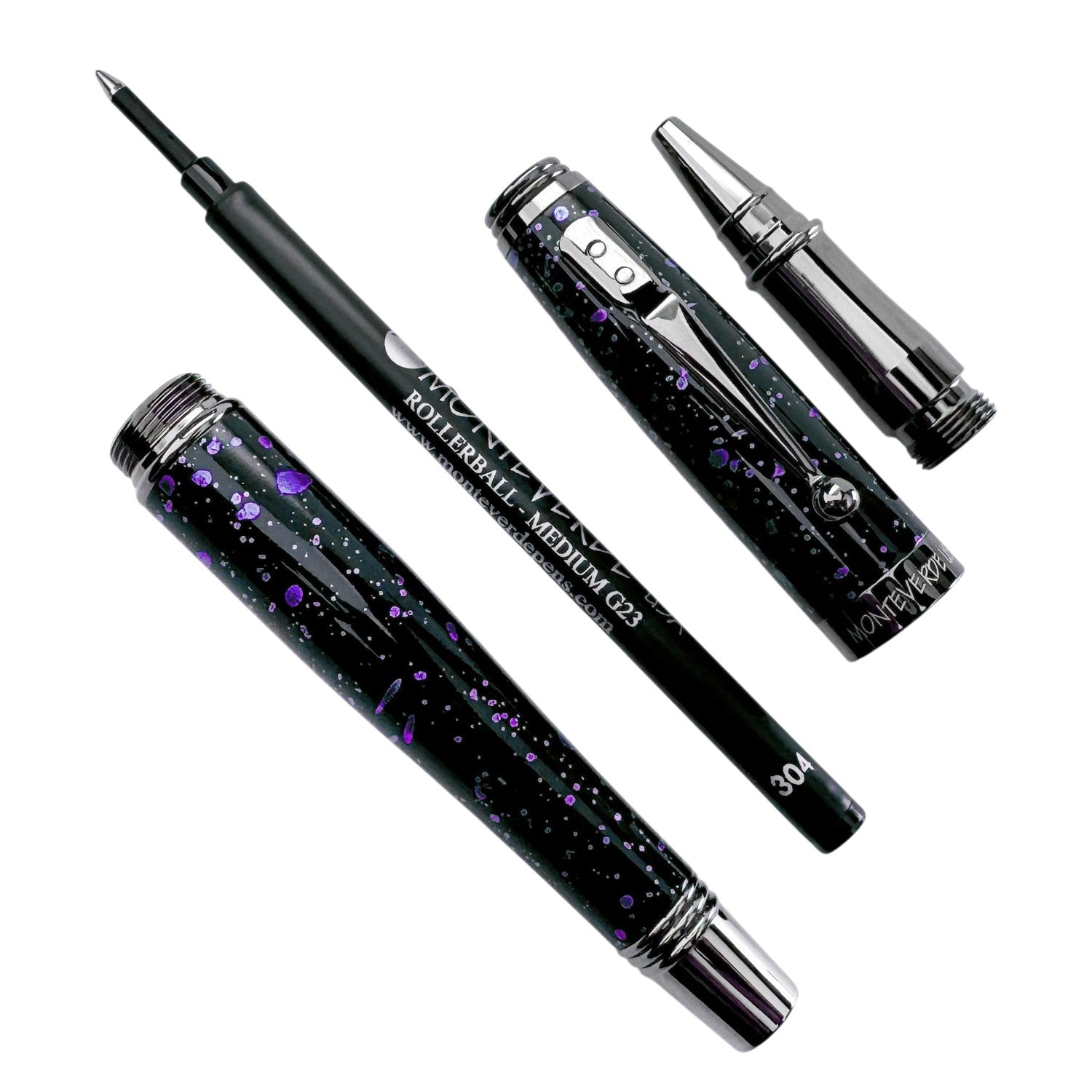 Monteverde Invincia Vega Starlight Purple RT Roller Ball Pen MV42598