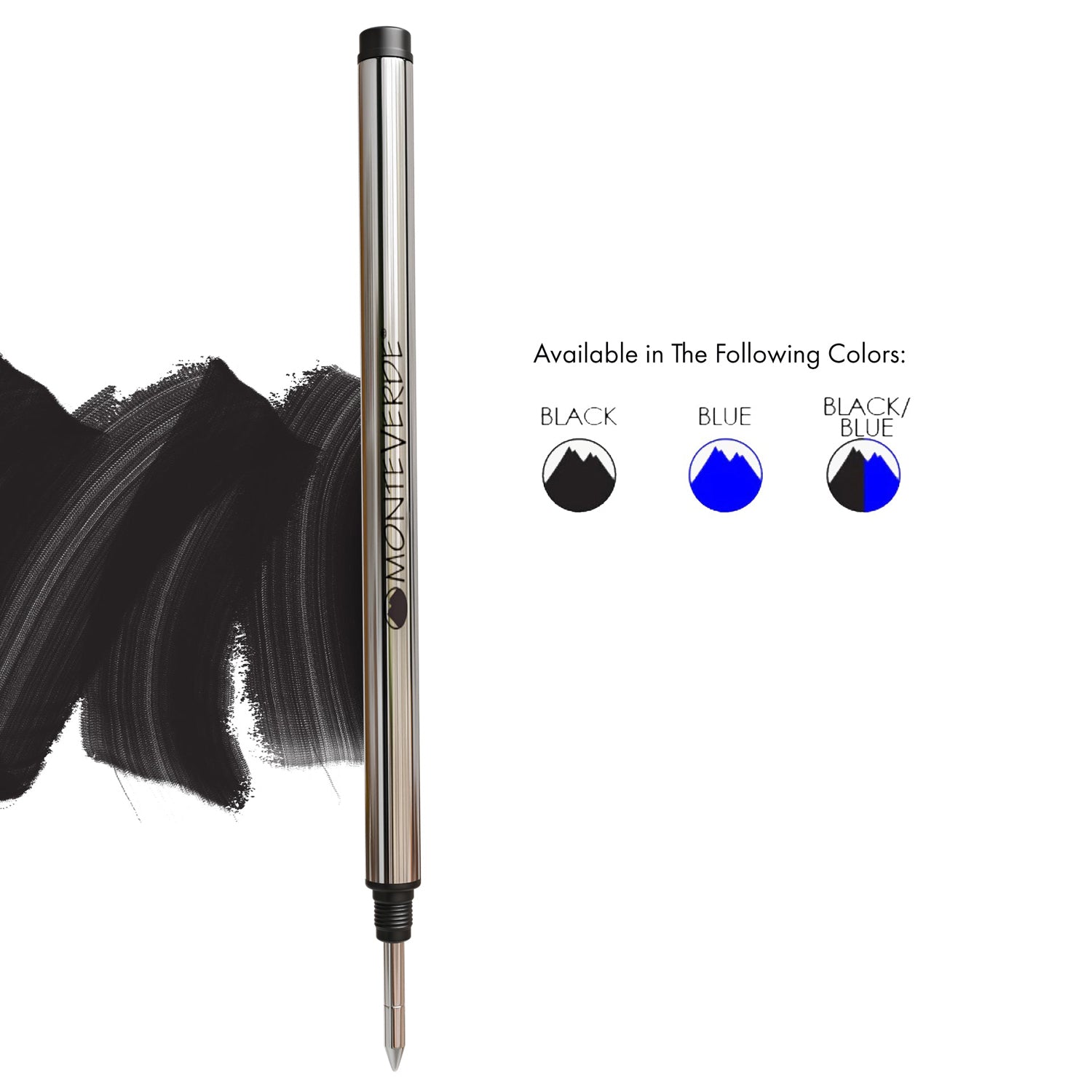 Monteverde Roller Ball Pen Refill (to fit Montblanc - Black - Pack of 2)