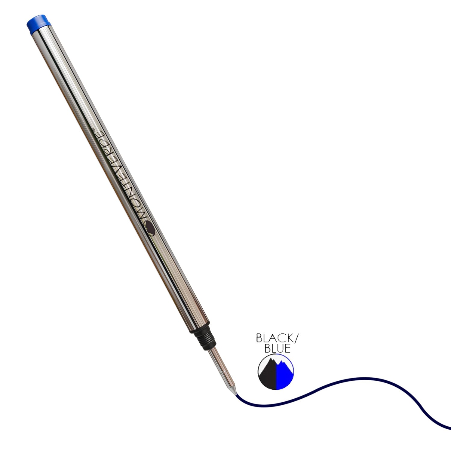 Monteverde Roller Ball Pen Refill (to fit Montblanc - Blue/Black - Pack of 2)