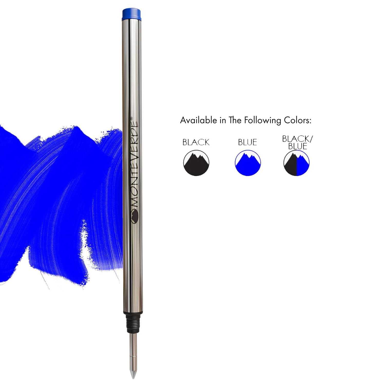 Monteverde Roller Ball Pen Refill (to fit Montblanc - Blue - Pack of 2)