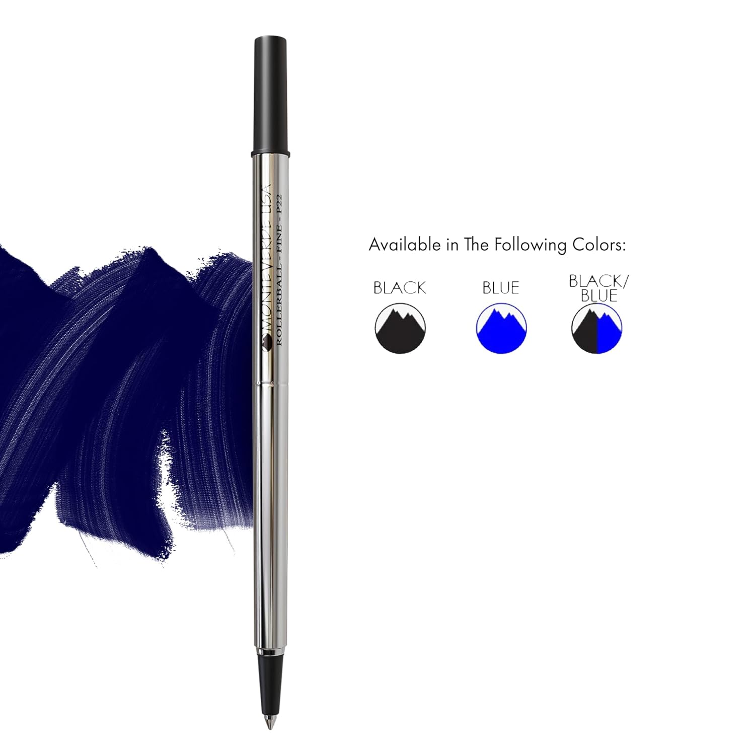 Monteverde Roller Ball Pen Refill (to fit Parker - Blue/Black - Pack of 2)