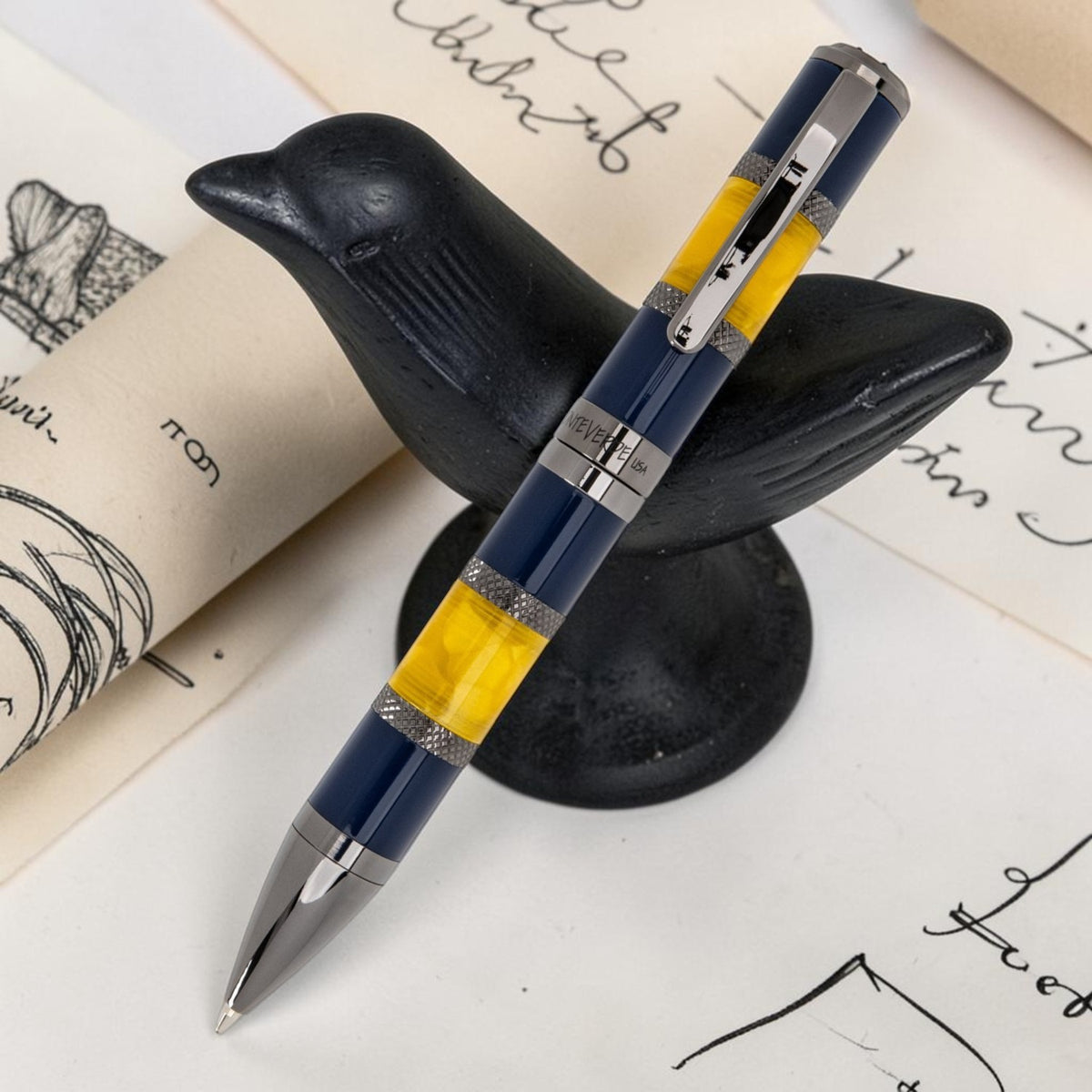 Monteverde Regatta Sport Blue/Yellow RT Ballpoint Pen MV45317