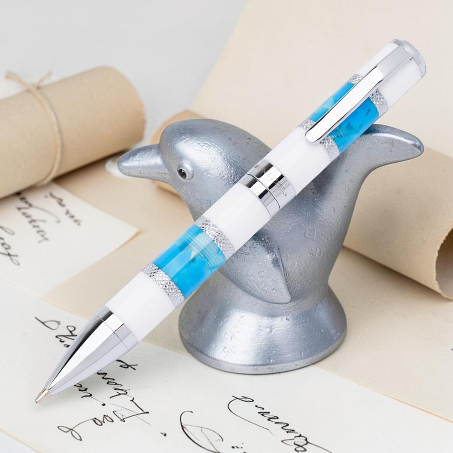 Monteverde Regatta Sport Santorini Blue CT Ballpoint Pen MV45337