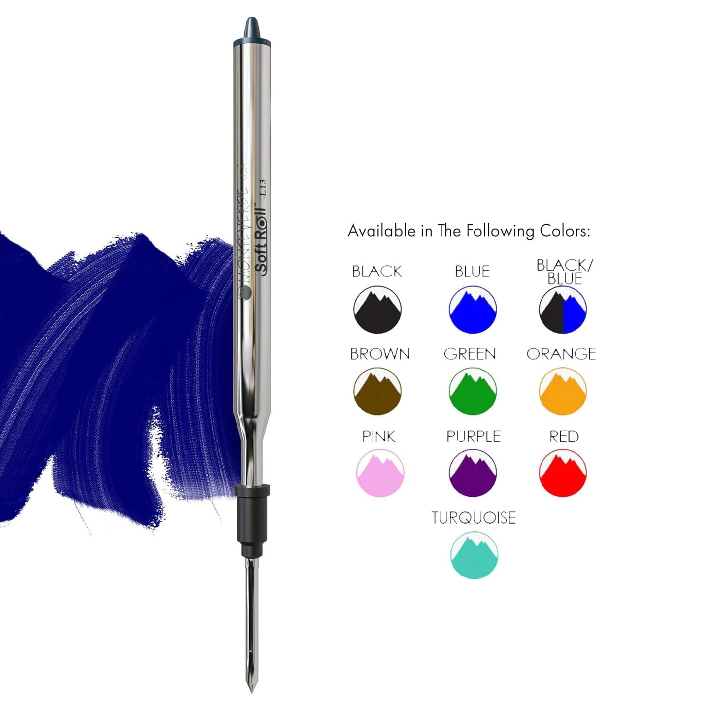 Monteverde Soft Roll Ballpoint Pen Refill (to fit Lamy - Blue/Black - Pack of 2)
