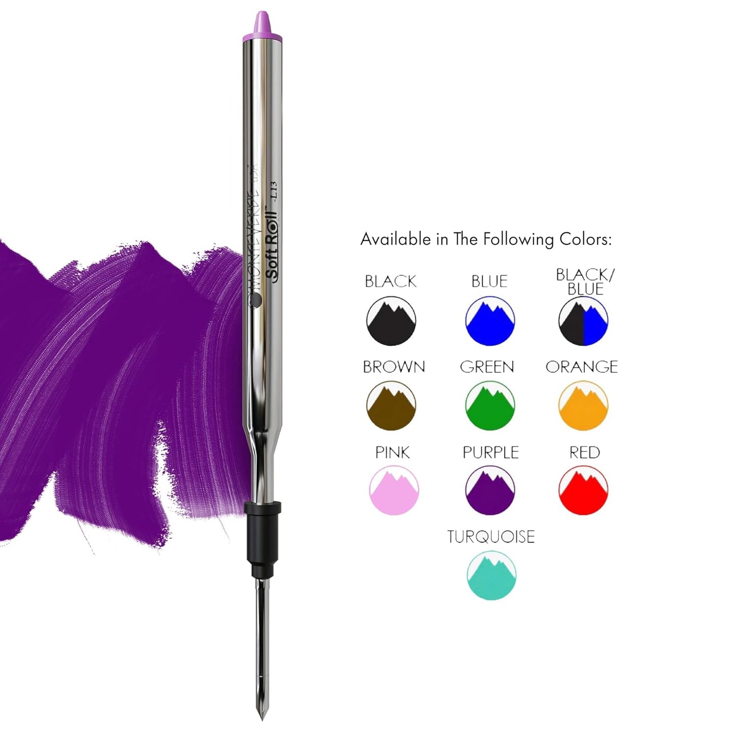 Monteverde Soft Roll Ballpoint Pen Refill (to fit Lamy - Purple - Pack of 2)