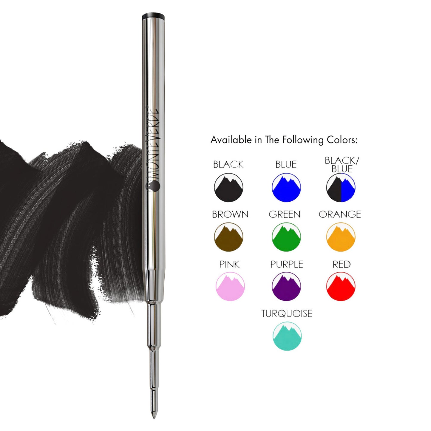 Monteverde Soft Roll Ballpoint Pen Refill (to fit Montblanc - Black - Pack of 2)