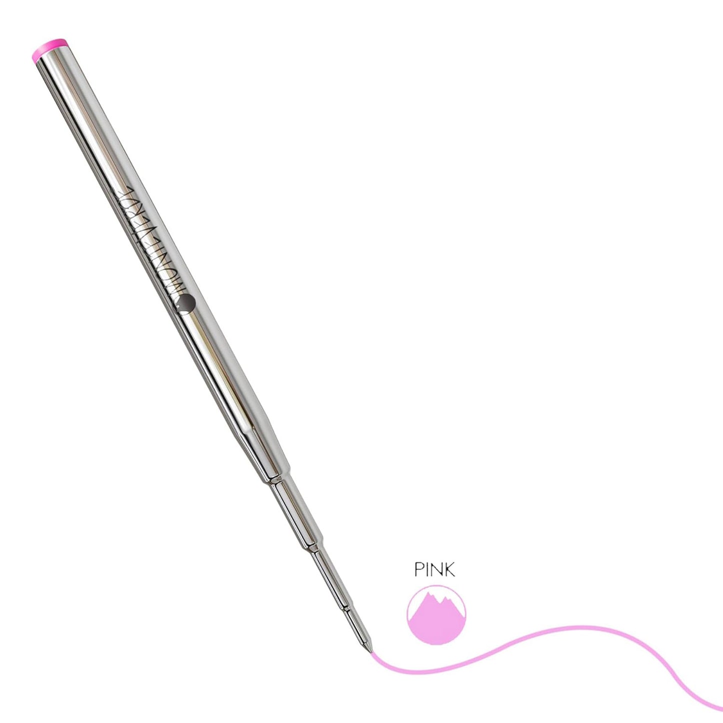 Monteverde Soft Roll Ballpoint Pen Refill (to fit Montblanc - Pink - Pack of 2)