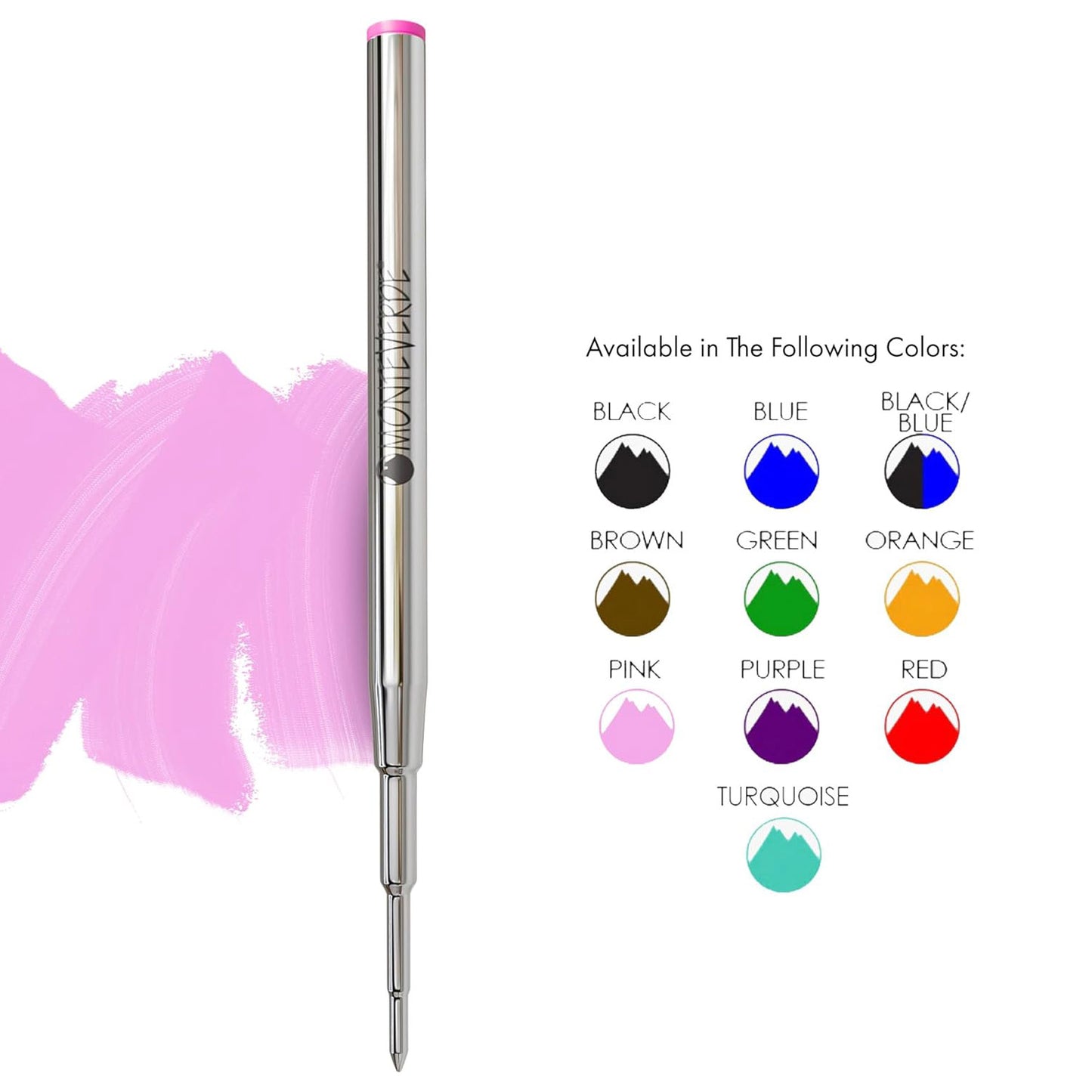 Monteverde Soft Roll Ballpoint Pen Refill (to fit Montblanc - Pink - Pack of 2)