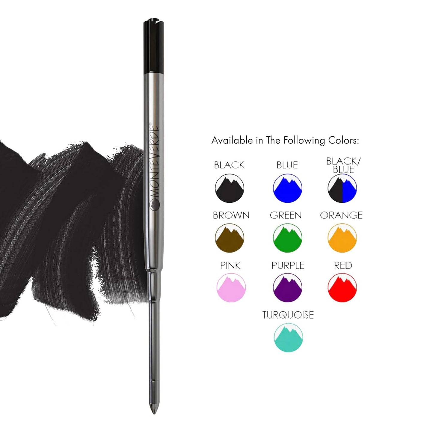 Monteverde Soft Roll Ballpoint Pen Refill (to fit Parker - Black - Pack of 2)