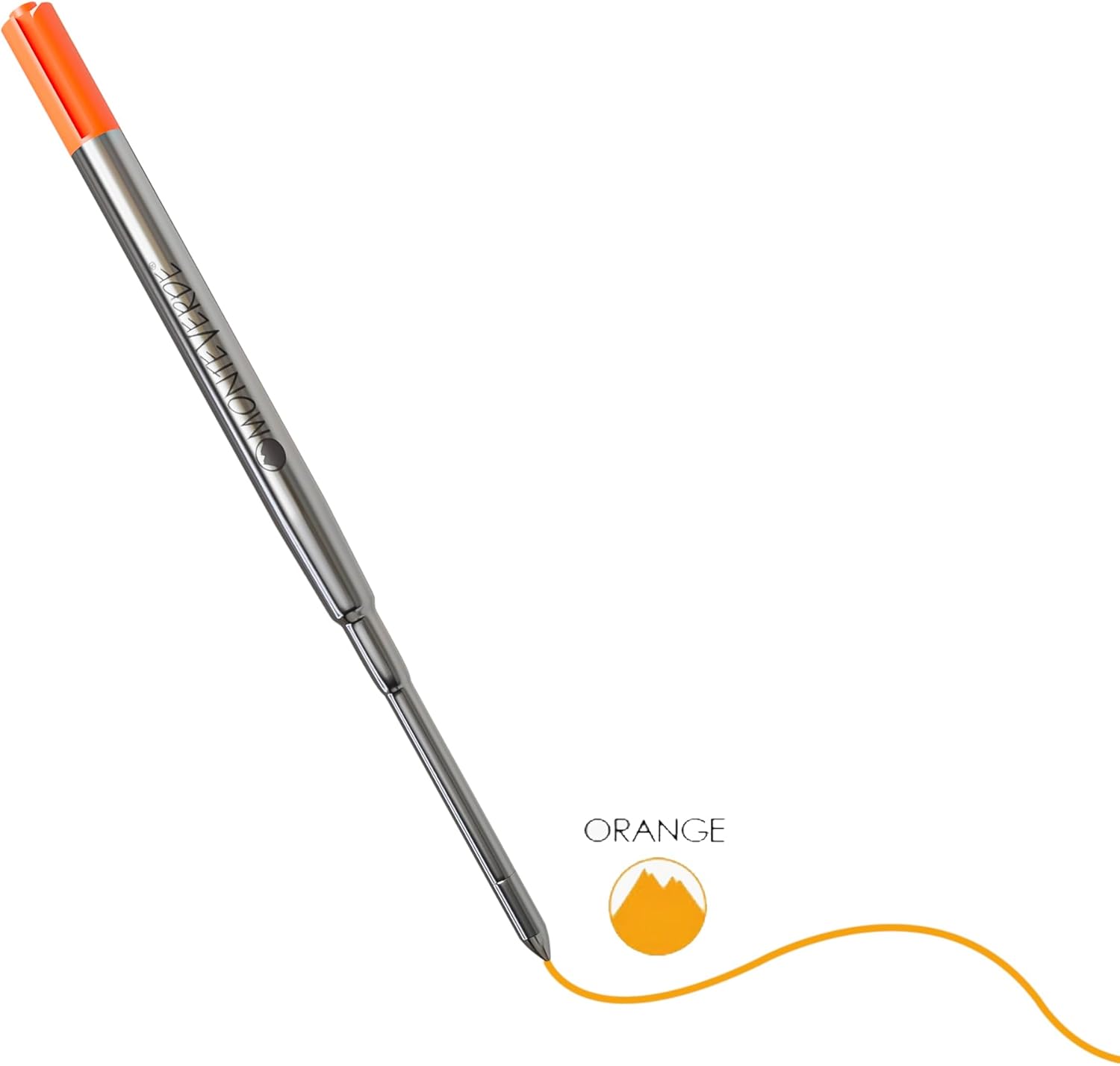 Monteverde Soft Roll Ballpoint Pen Refill (to fit Sheaffer & Sailor - Orange - Pack of 2)