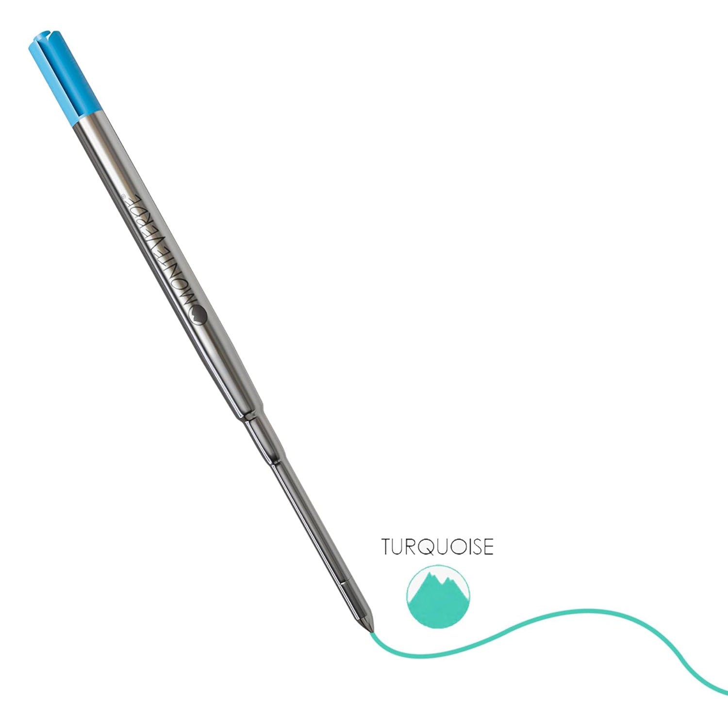 Monteverde Soft Roll Ballpoint Pen Refill (to fit Sheaffer & Sailor - Turquoise - Pack of 2)