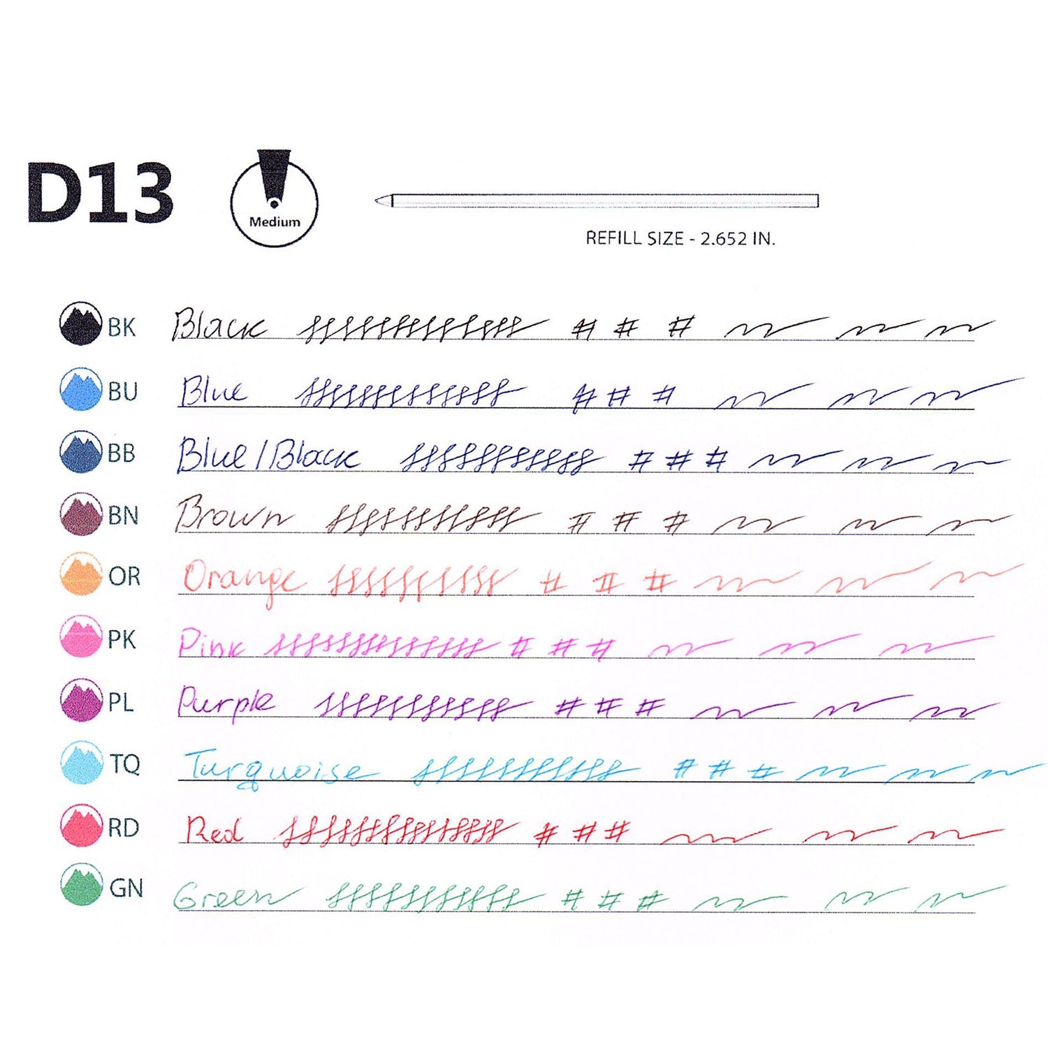 Monteverde Soft Mini D-1 Ballpoint Pen Refill (Turquoise - Pack of 4)