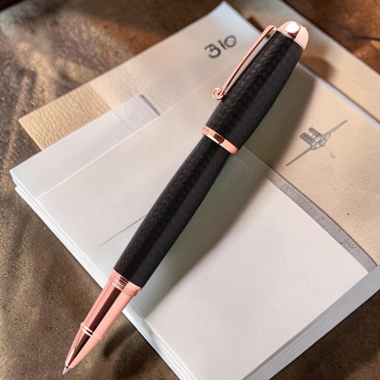 Monteverde Super Mega Carbon Fiber Black RGT Roller Ball Pen MV35708