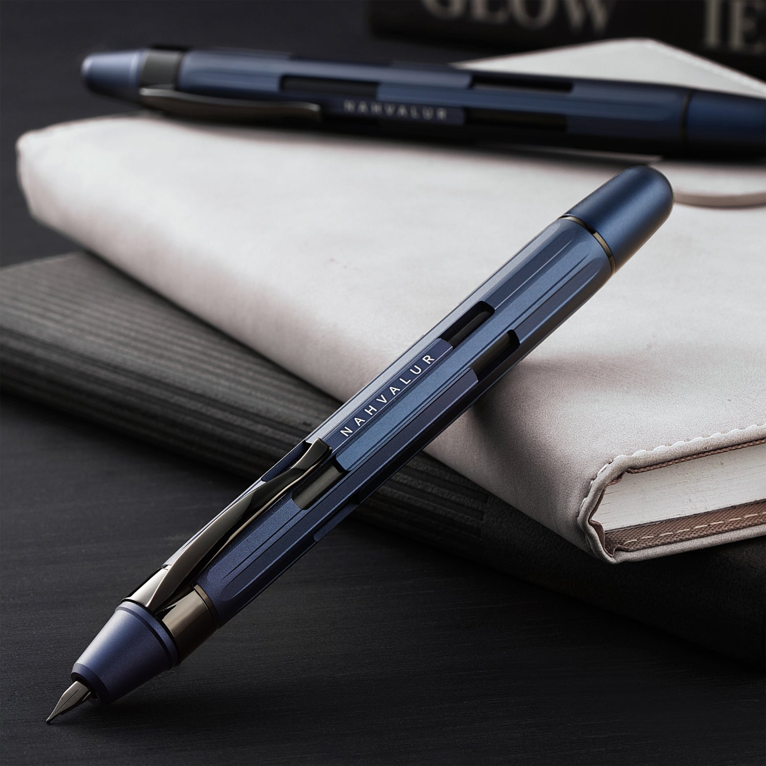 Nahvalur Eclipse Cobalt Black PVD Fountain Pen