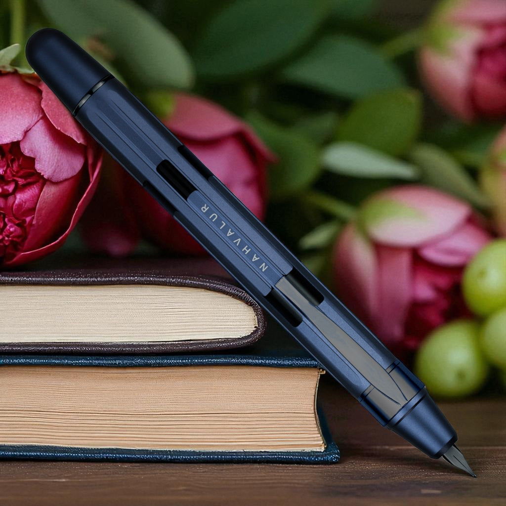 Nahvalur Eclipse Cobalt Black PVD Fountain Pen