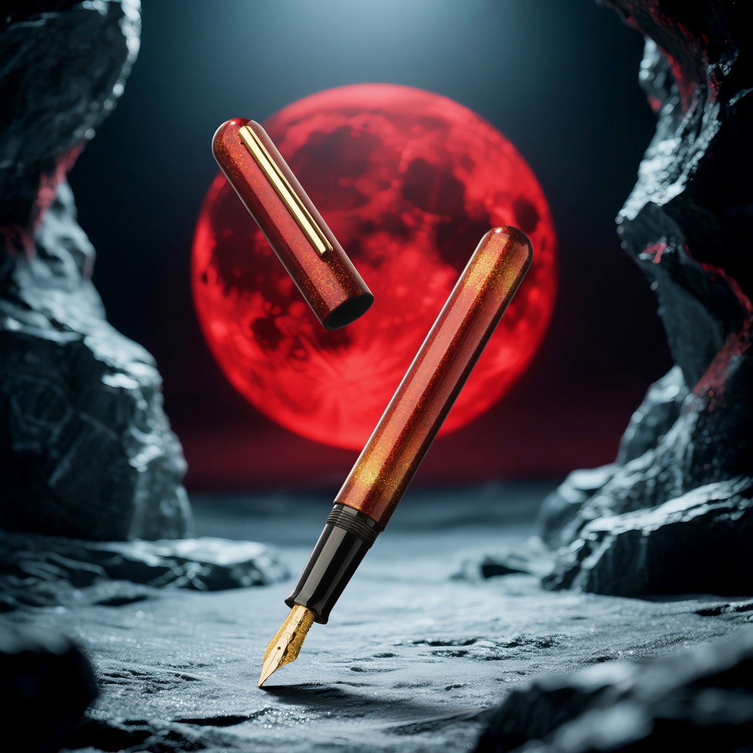 Nahvalur Ikkaku Blood Moon Urushi GT Fountain Pen (Limited Edition)