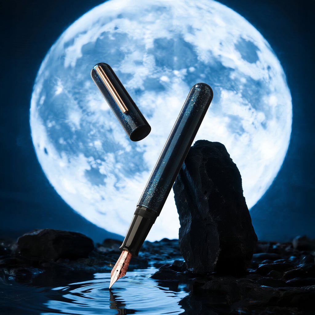 Nahvalur Ikkaku Blue Moon Urushi RGT Fountain Pen (Limited Edition)
