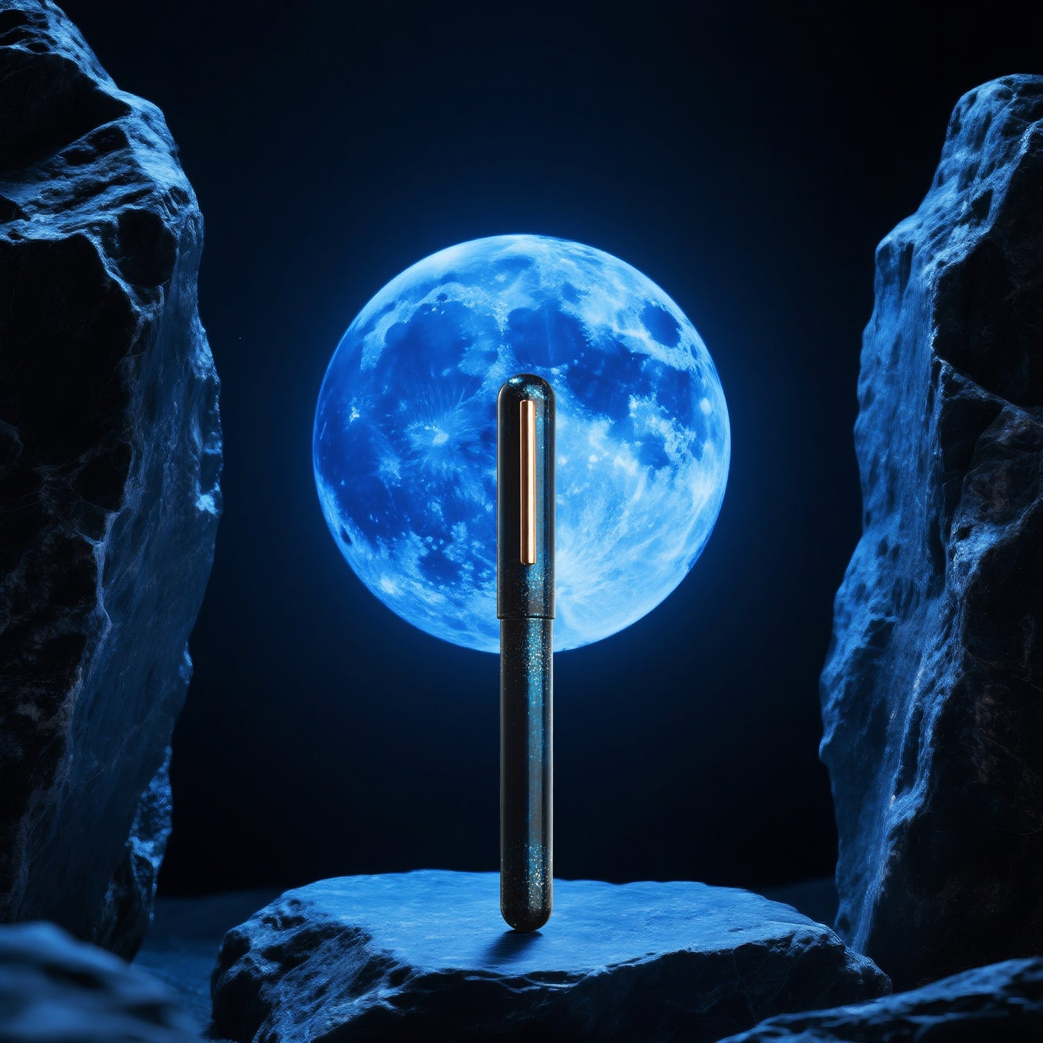 Nahvalur Ikkaku Blue Moon Urushi RGT Fountain Pen (Limited Edition)