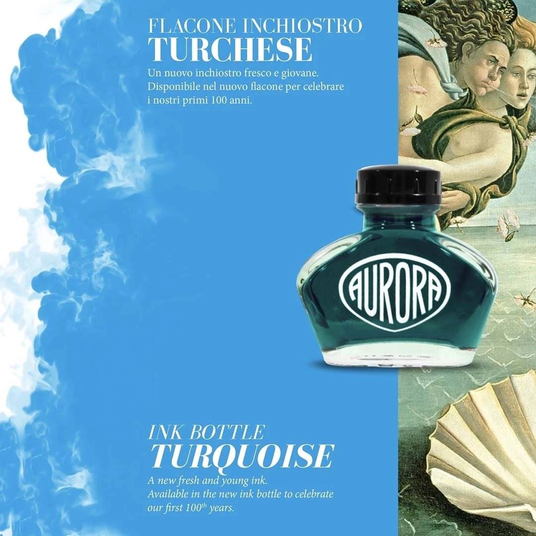 Aurora Anniversary Edition Ink Bottle (Turchese/Turquoise - 55ML) NC124-TU
