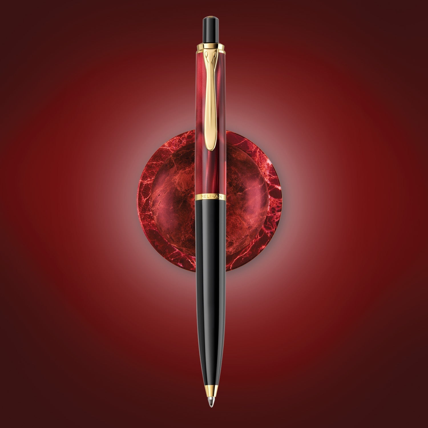 Pelikan Classic K200 Red Marbled Ballpoint Pen 827331 (Special Edition)