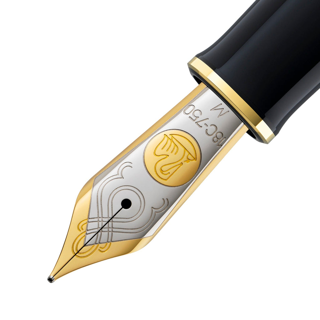 Stylo Plume Pelikan M1000 Noir - Plume Large En Or 18 Carats - Neuf Avec Étiquettes