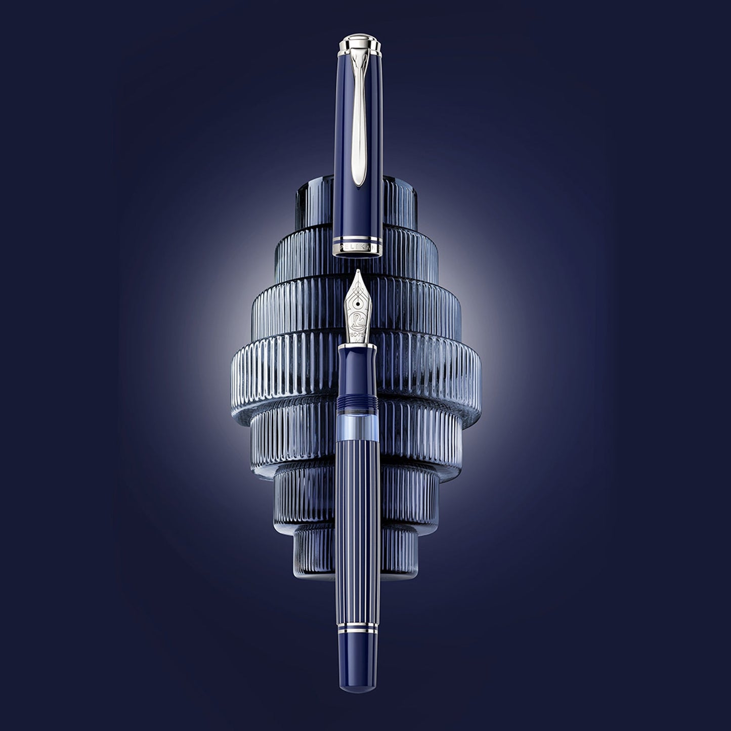 Pelikan Souveran M815 Metal Striped Blue Fountain Pen (Special Edition)