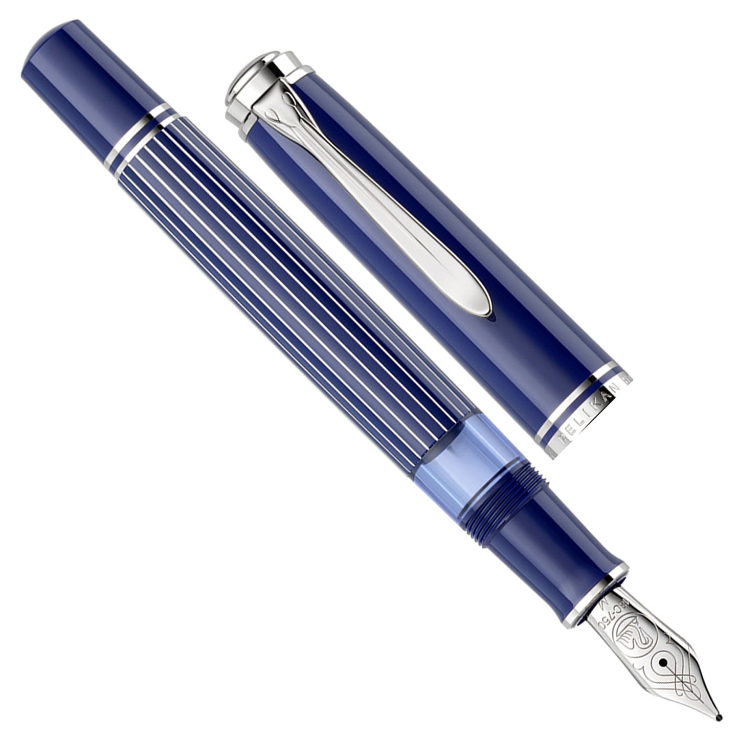 Pelikan Souveran M815 Metal Striped Blue Fountain Pen (Special Edition)