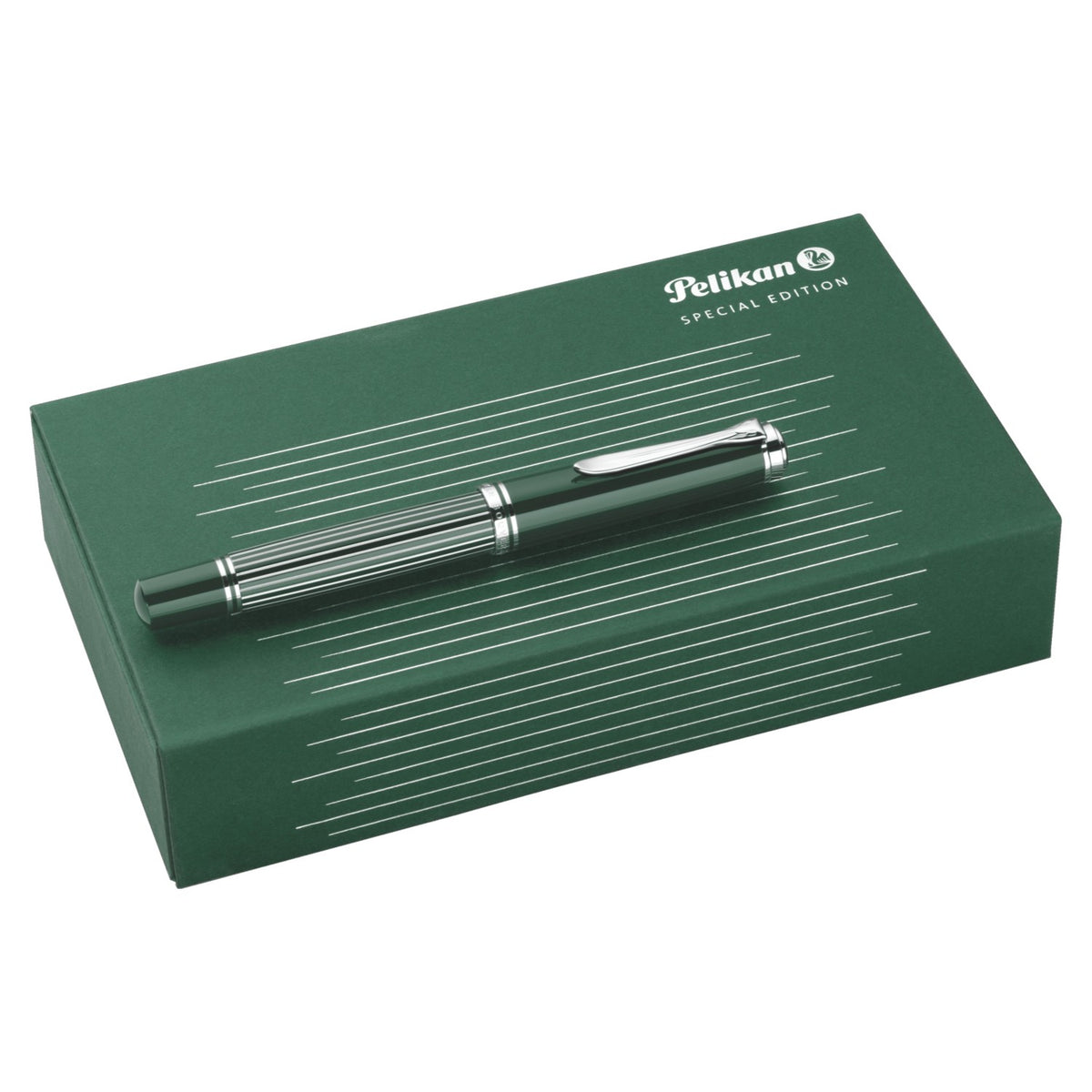 Pelikan Souveran M815 Metal Striped Green Fountain Pen (Special Edition)