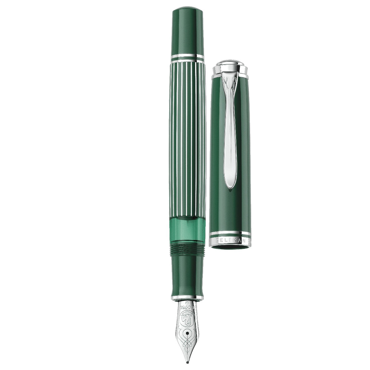 Pelikan Souveran M815 Metal Striped Green Fountain Pen (Special Edition)
