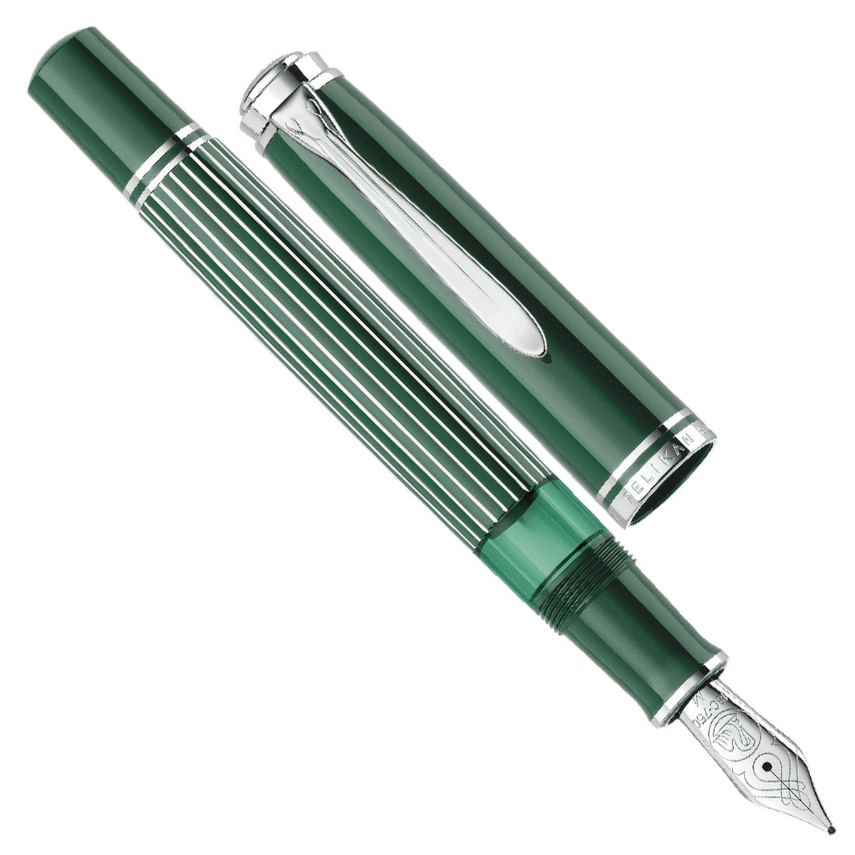 Pelikan Souveran M815 Metal Striped Green Fountain Pen (Special Edition)