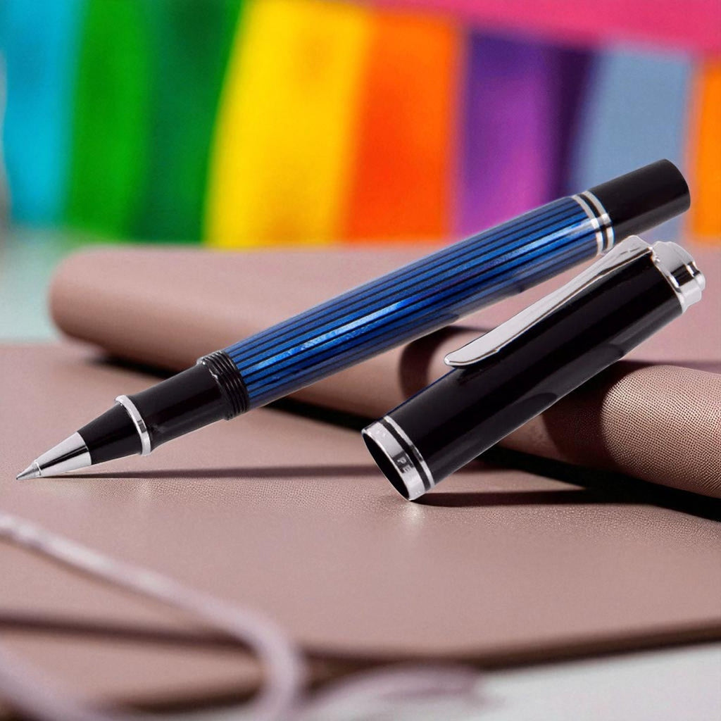 Pelikan Souveran R405 Black/Blue Roller Ball Pen 932988