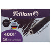 Pelikan TP/6 Short Ink Cartridge (Brilliant Black - Pack of 16) 306225_16