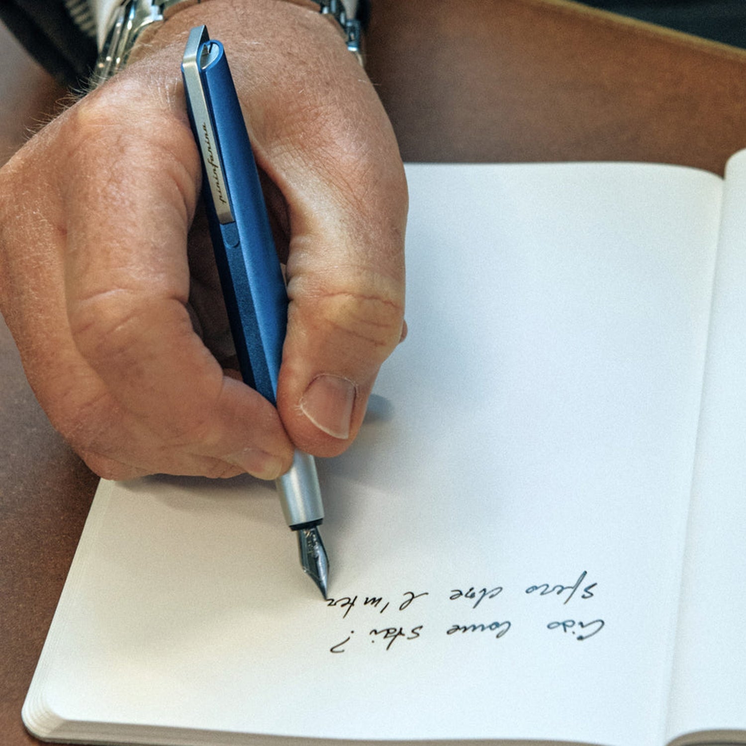 Pininfarina Segno Pf Go Blue PVD Fountain Pen