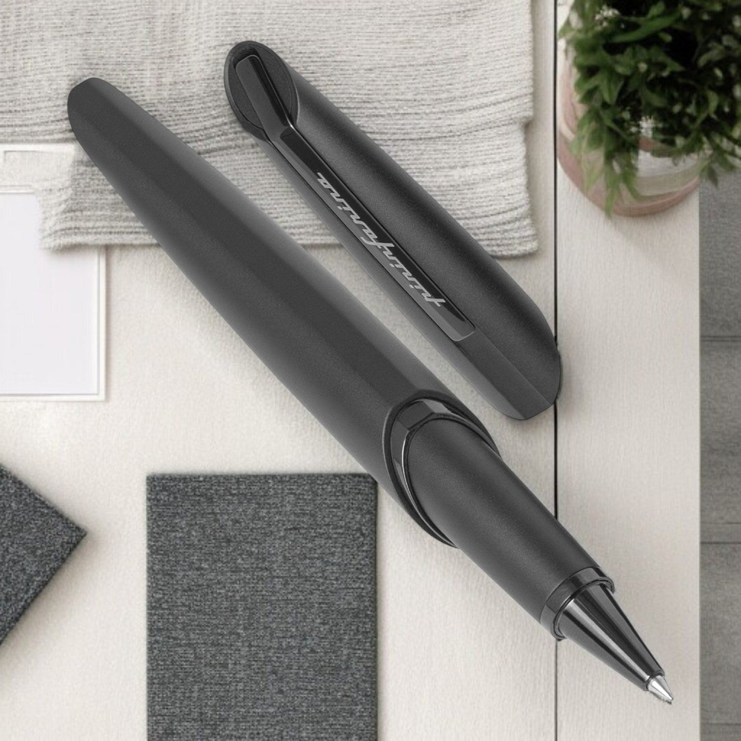 Pininfarina Segno Pf Two Black PVD Roller Ball Pen NPKRE01737