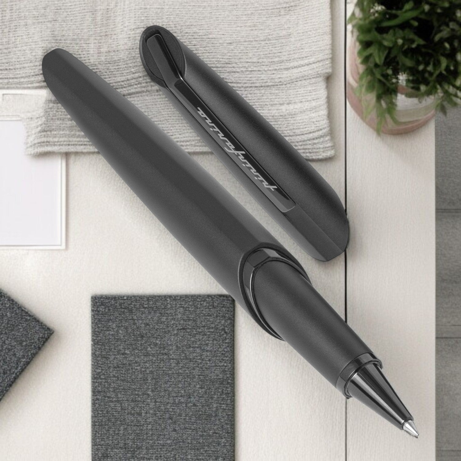 Pininfarina Segno Pf Two Black PVD Roller Ball Pen NPKRE01737