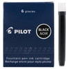 Pilot Ink Cartridge (Black - Pack of 6) IC50B