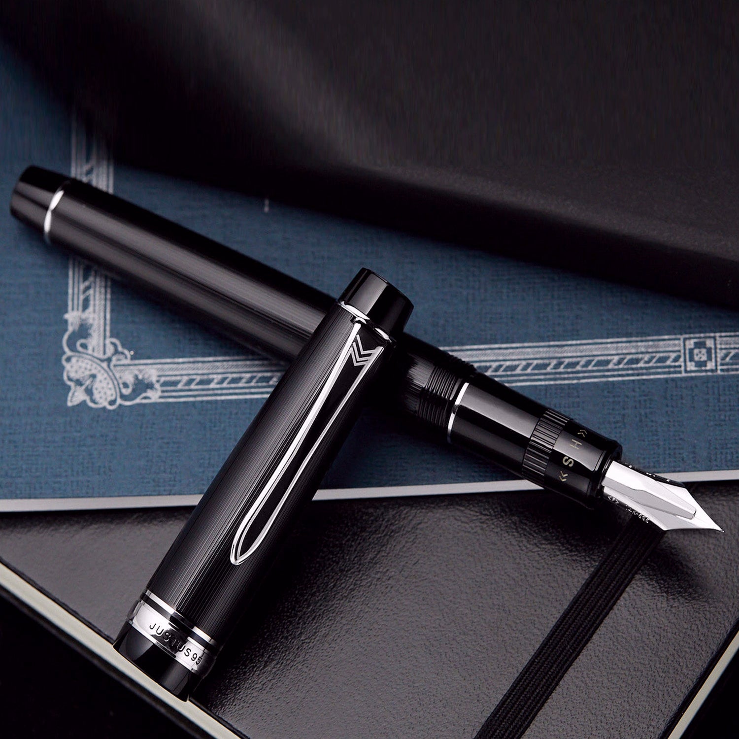 Pilot Justus 95 Stripe Black CT Fountain Pen