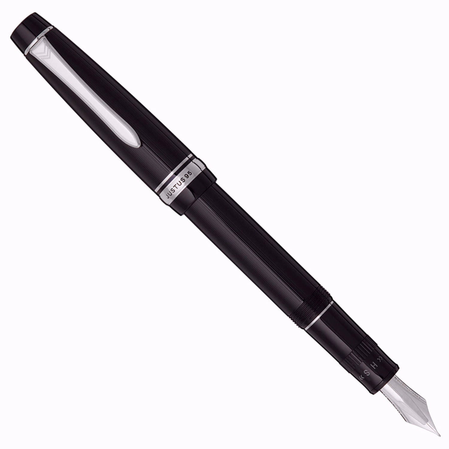 Pilot Justus 95 Stripe Black CT Fountain Pen