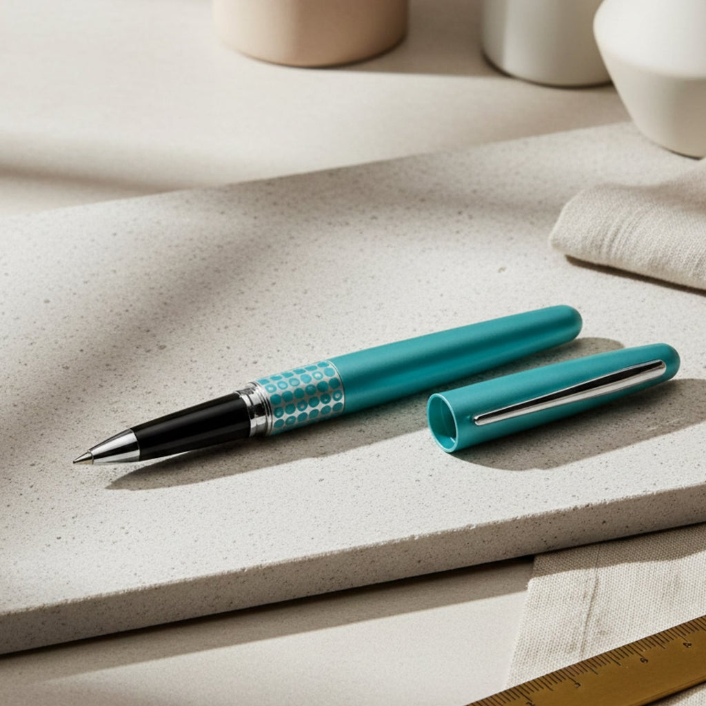 Pilot Metropolitan MR3 Retro Pop Metallic Light Blue CT Roller Ball Pen BLVB-MR3-DT