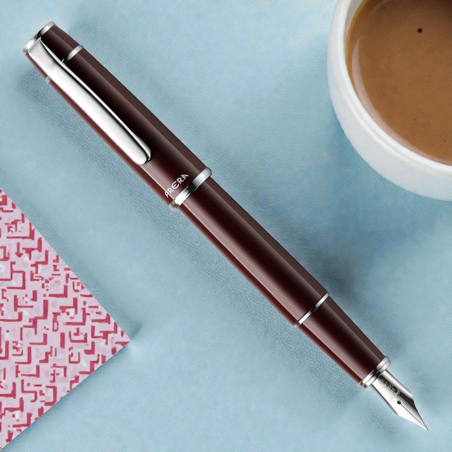 Pilot Prera Red Brown CT Fountain Pen
