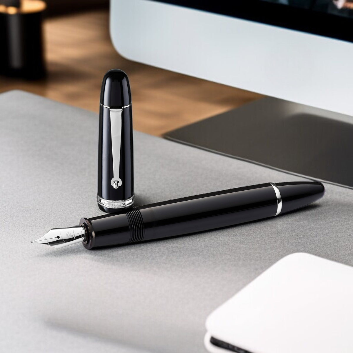 Penlux Masterpiece Grande Black CT Fountain Pen