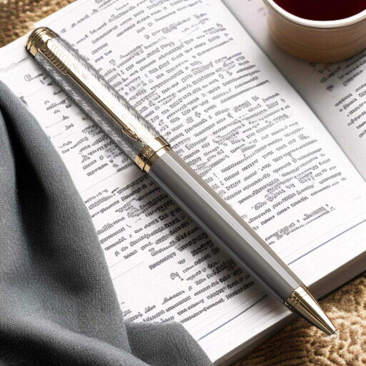 Parker Premium Ambient Deluxe Grey GT Ballpoint Pen 9000040079