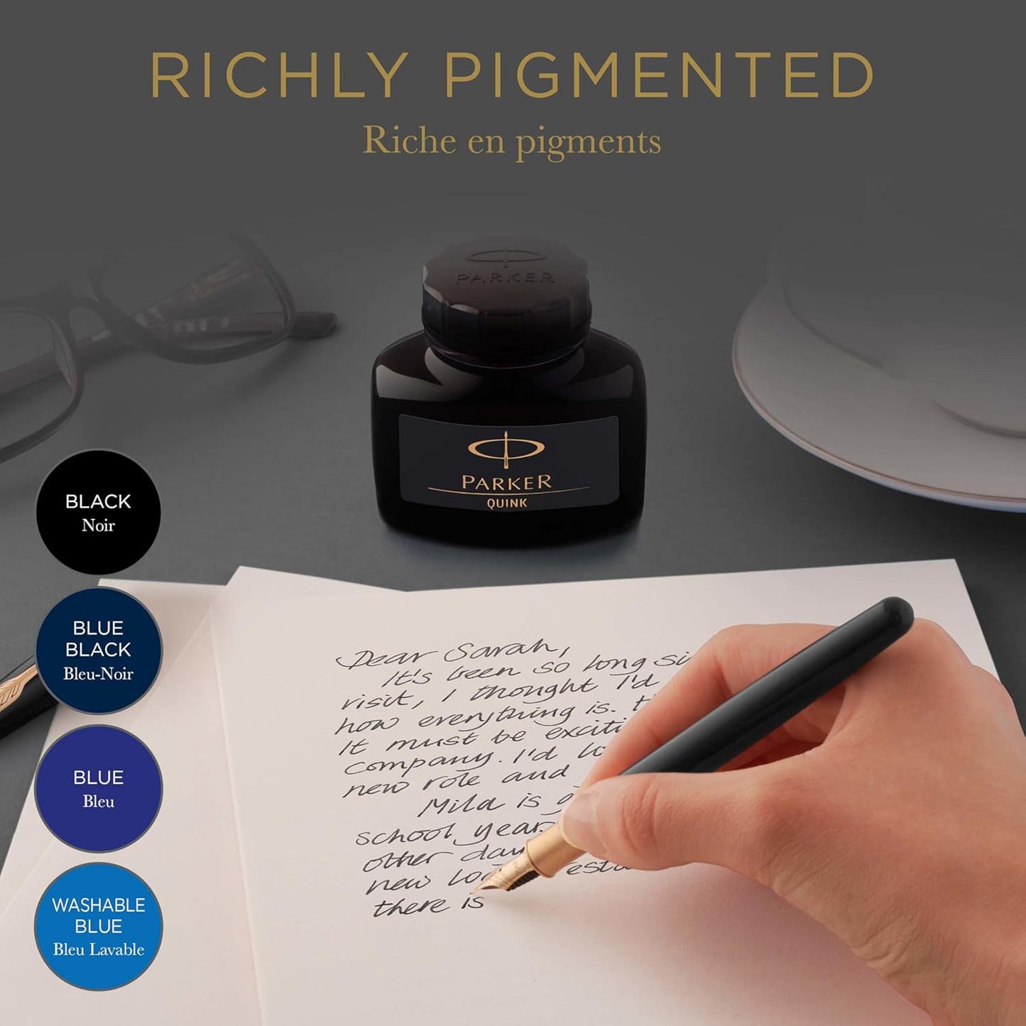 Parker Premium Quink Ink Bottle (Blue Black - 57 ML) 9000040441