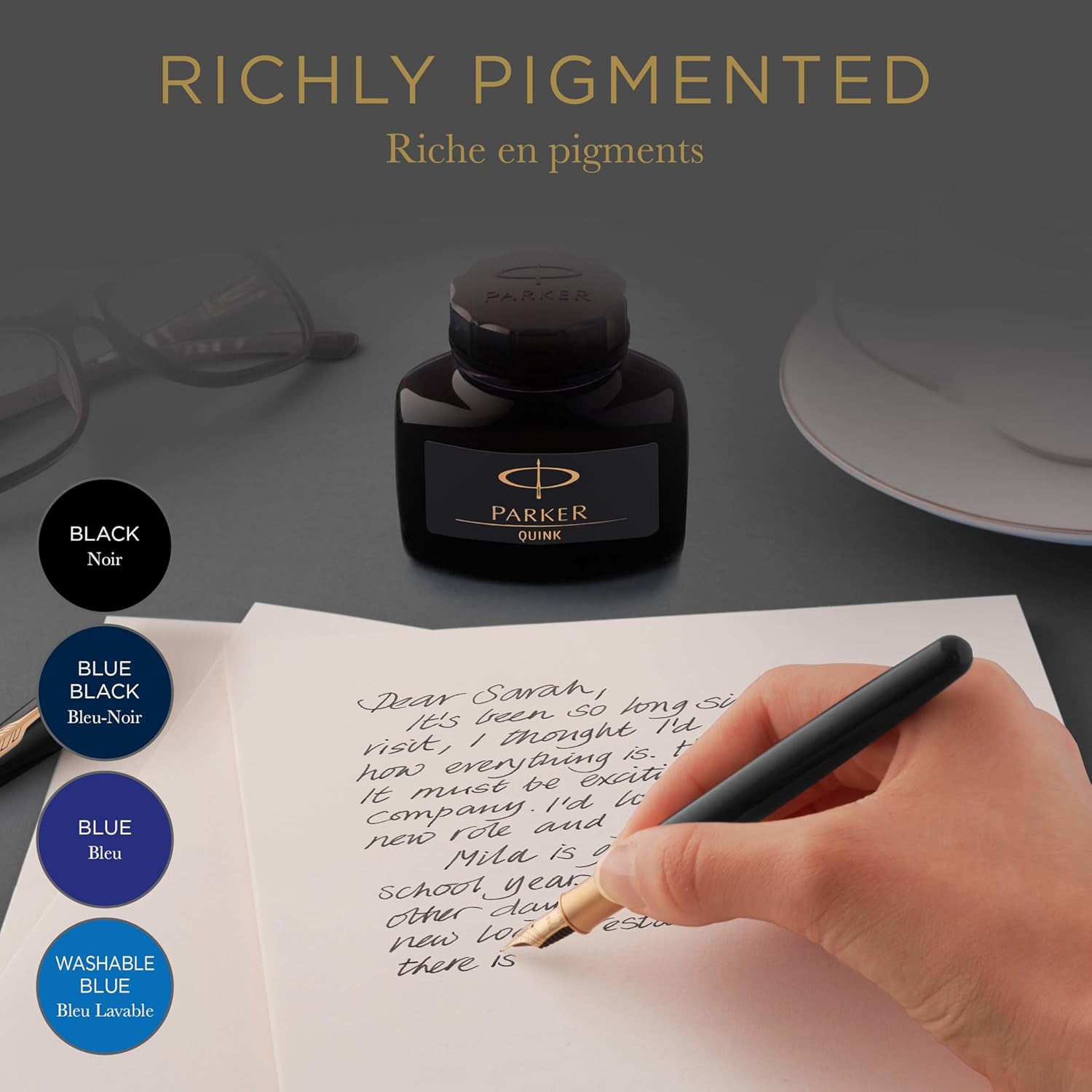 Parker Premium Quink Ink Bottle (Blue Black - 57 ML) 9000040441